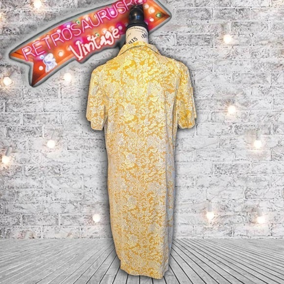 VINTAGE 1950's Pinup Twee Floral Pattern Midi Dress, XL - Picture 4 of 7